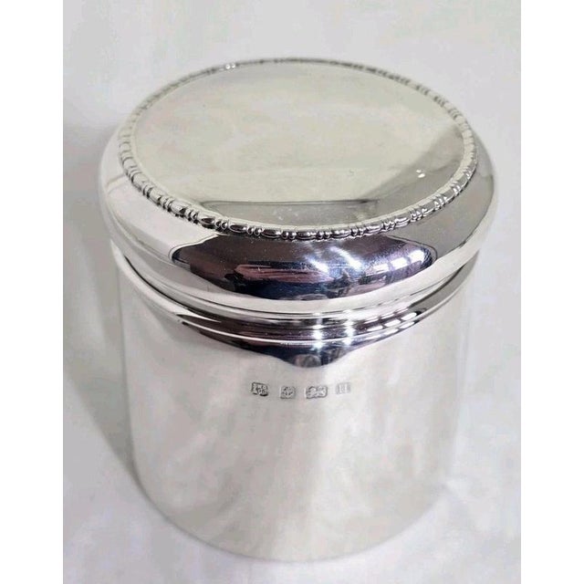 Antique George V Sterling Silver Vanity Jar from S W Smith & Co., Birmingham, 1919 For Sale - Image 15 of 18