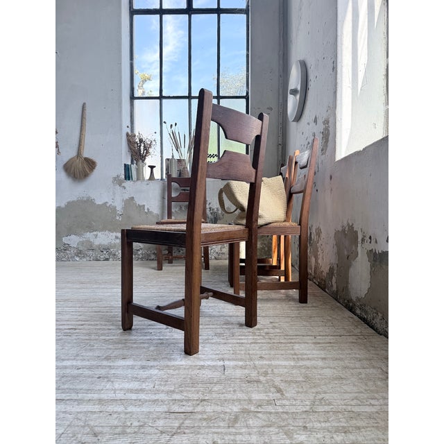 Rustic Oak Chairs from De Puydt, Belgium, 1970s, Set of 4 For Sale - Image 11 of 18