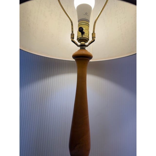 Mid 20th Century Walnut Wood Table Lamps, a Pair For Sale - Image 4 of 12