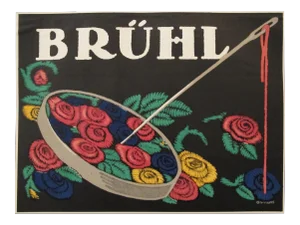 1927 German Vintage Poster, Bruhl Embroidery