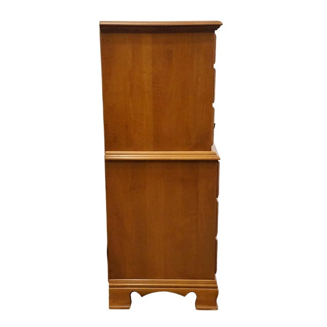 High End Vintage Solid Hard Rock Maple Colonial Early American 33" Chest on Chest 5010 For Sale - Image 10 of 11