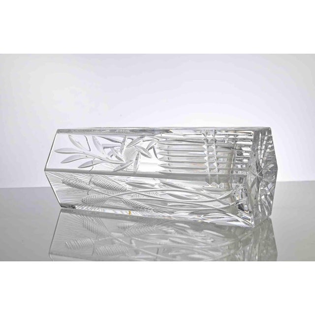 Vintage Crystal Vase with Decorative Spikes, Italy, 1970s For Sale - Image 3 of 6