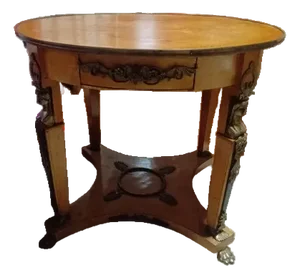 1920 Neoclassical Art Deco Empire Style Bronze Bird-Eye Mable Center Table