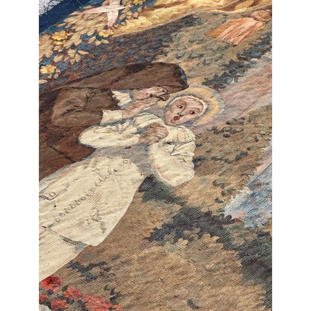 Antique French Silk Beauvais Tapestry by Georges Leroux, 1930s For Sale - Image 12 of 18