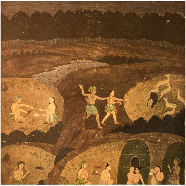 English 1950 Gazelle Hunt by Night, Gold-Leafed Parisian Offset Lithograph For Sale - Image 3 of 10