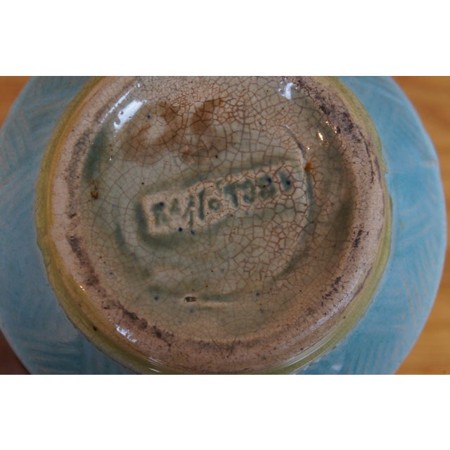 Antique Majolica Wardle Bamboo Basketweave Dogwood Flower Pitcher Jug For Sale - Image 12 of 12