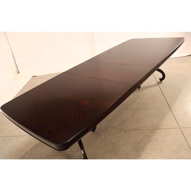 Wood Thomasville Transitional Style Double Pedestal Mahogany Dining Table For Sale - Image 7 of 18