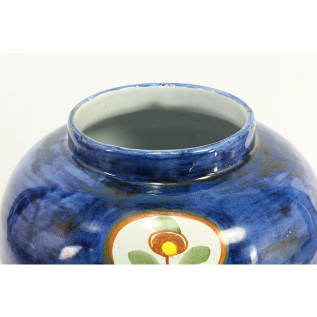 Circa 1764 Delft Vase Blue With Flowers, Marked De Romeyn Petrus Van Meerum For Sale - Image 10 of 18