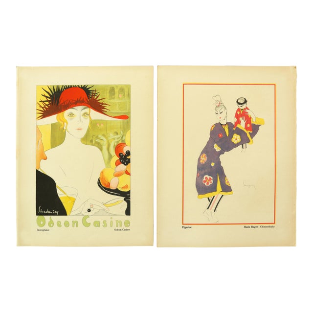1922 Original German Art Deco Poster, Odeon Casino, Marie Hagen: Chinesenbaby (Recto/Verso) For Sale