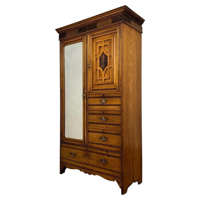 2000 - 2009 19th Century Ash Compact Wardrobe For Sale - Image 5 of 12