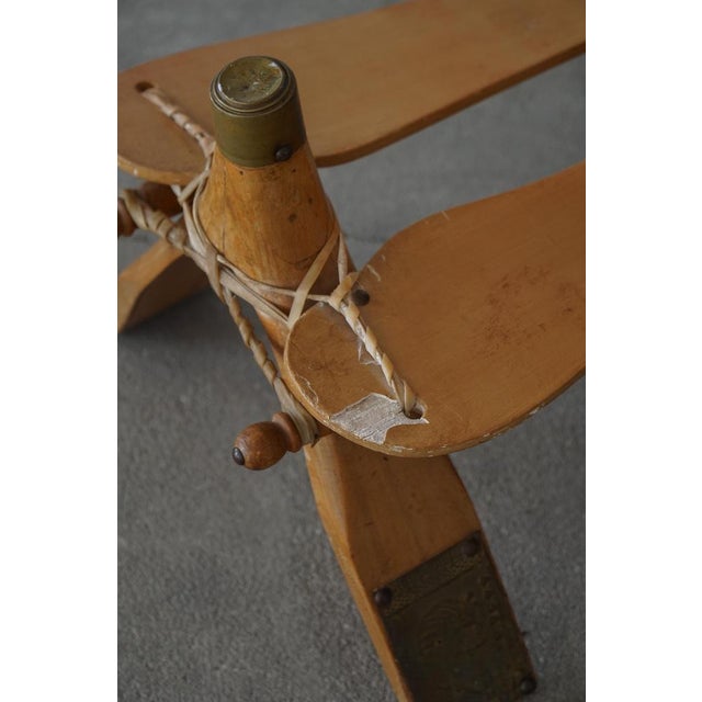 20th Century Dark Red Moroccan Camel Saddle Footstool, North Africa, 1940s For Sale - Image 10 of 18