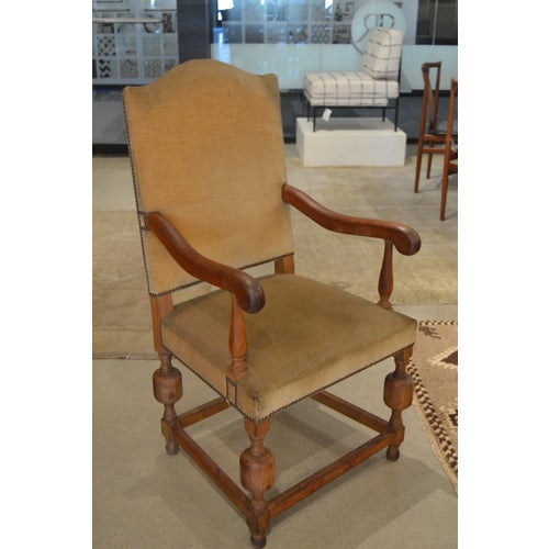 Antique Walnut Chair With Mohair Fabric Chairish