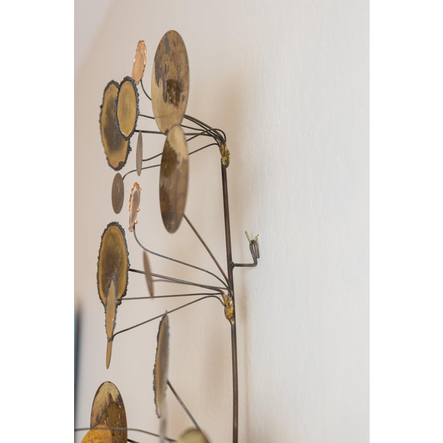 Curtis Jere Vintage C. Jeré Raindrops Brass and Copper Wall Sculpture For Sale - Image 4 of 9
