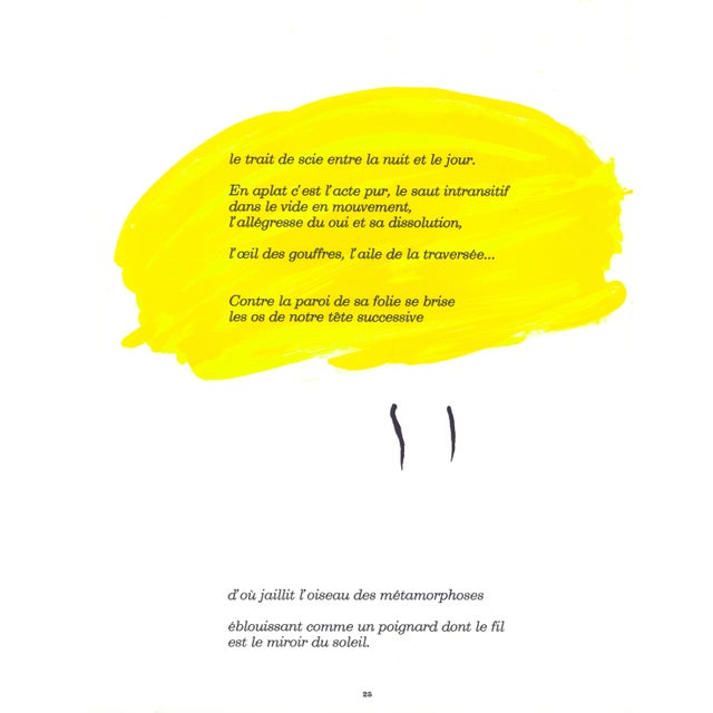 Abstract Original 1971 Lithograph by Joan Miró "Jaune" (Yellow) For Sale - Image 3 of 4