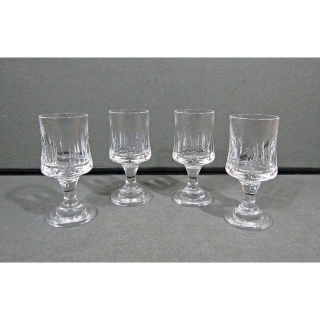 1960s Mid-Century European-Style Cut Crystal Cordial Glasses — Set of 4 For Sale - Image 5 of 9