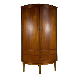 Mid-Century Modern Teak Corner Cabinet with Doors For Sale