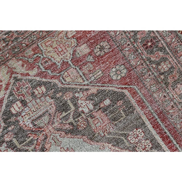 Antique Persian Hamadan Rug With Colorful Geometric Medallion For Sale - Image 9 of 9