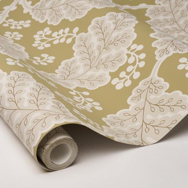 Schumacher Schumacher Estelle Wallcovering In Sage For Sale - Image 4 of 5