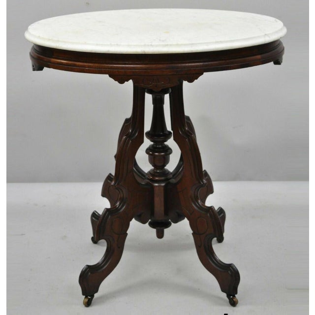Antique Eastlake Victorian Oval Marble Top Parlor Fern ...