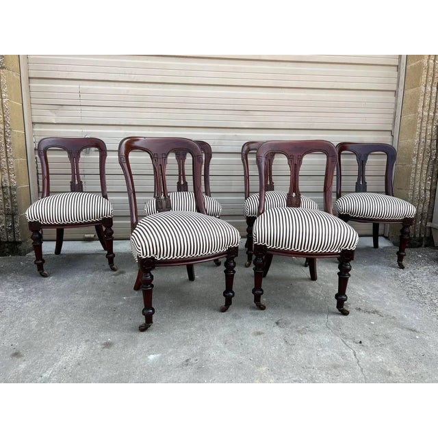 Antique 19th Century Regency Style English Carved Mahogany Dining Chairs- Set of 6 For Sale In Washington DC - Image 6 of 13
