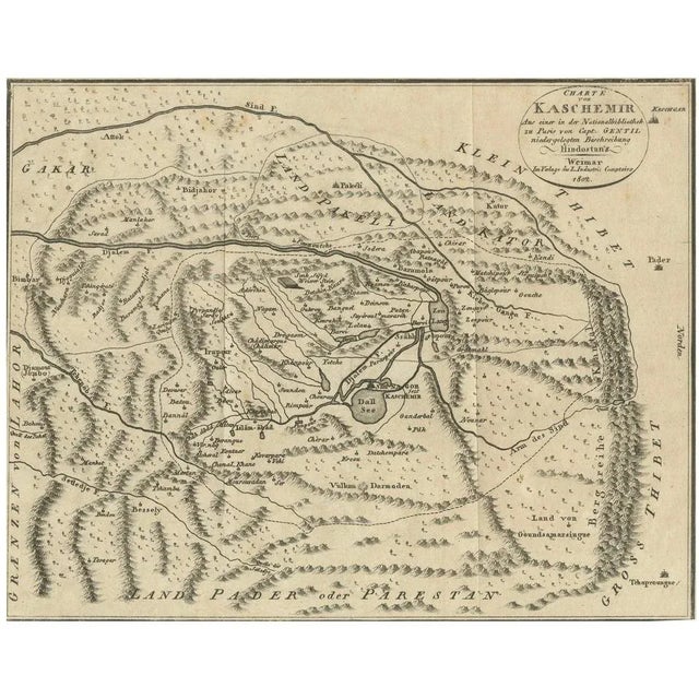German Map of Kashmir and Surrounding Regions by Weimar, 1802 For Sale - Image 10 of 10