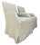 Elegant pair of Artistica Fiona upholstered arm chairs featuring tailored slipcovers in a versatile neutral linen-look...