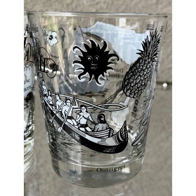 Circa 1980 “Aloha Hawaii”-Themed Lowball Glasses Attributed to Federal Glass – Set of 4 For Sale - Image 13 of 18