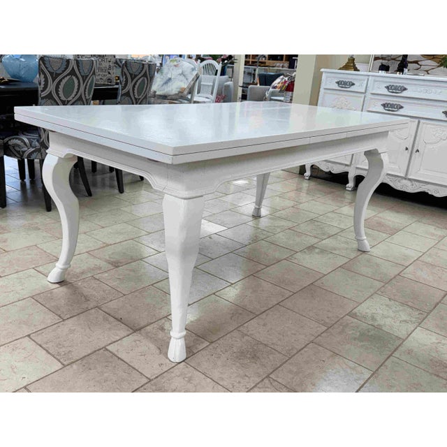 Vintage Painted French Country Extension Dining Table For Sale In Miami - Image 6 of 16