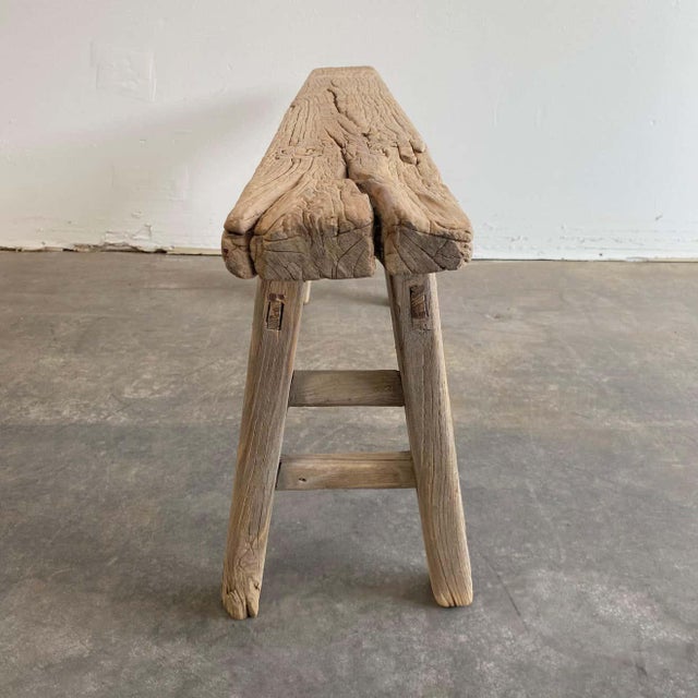 Vintage Elm Wood Bench Chairish