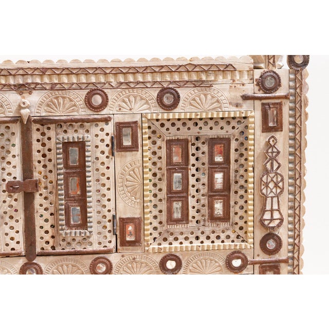 Wood 1960s Finely Carved Indian Dowry Chest Cabinet For Sale - Image 7 of 12