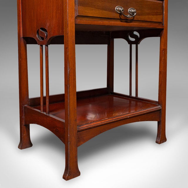 Antique Fall Front Music Cabinet, English, Art Nouveau, Victorian, After Liberty For Sale - Image 11 of 12