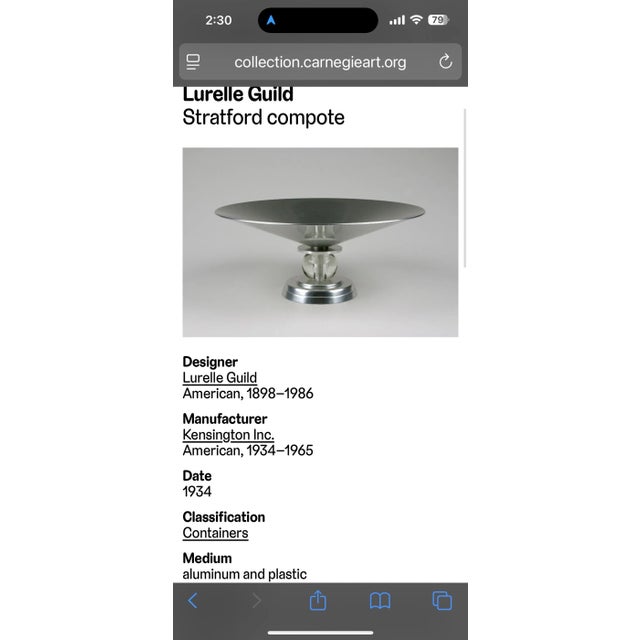 Kensington Ware 1934 Kensington Lurelle Guild Stratford Compote For Sale - Image 4 of 6