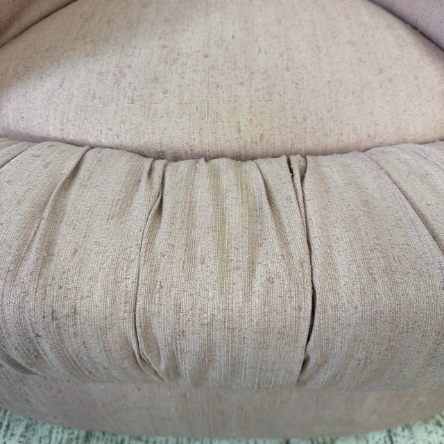 Textile 1980s Barrel Back Swivel Chair by Brookwood Furniture For Sale - Image 7 of 12
