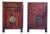 Vintage Asian Style Wooden Bedside Tables, Set of 2 For Sale