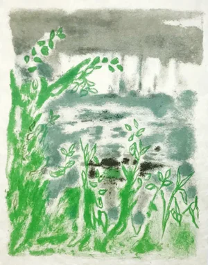 1962 Jules Cavailles Original Lithograph, Untitled 4