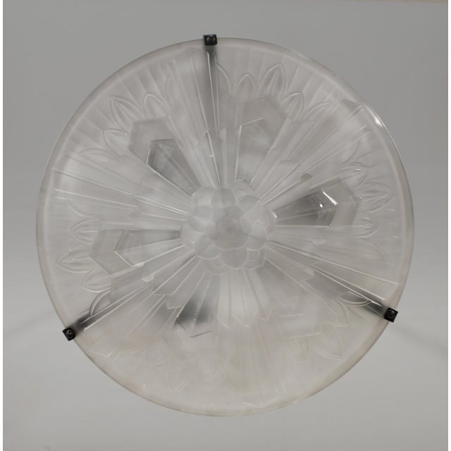 French Art Deco Chandelier by Verreries Des Hanots - 1930 France For Sale - Image 6 of 14