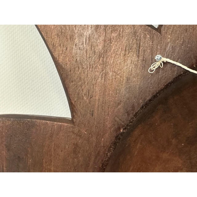 Brown Wooden Carved Sun Face Sunburst Wall Sculpture, 20th Century For Sale - Image 8 of 15