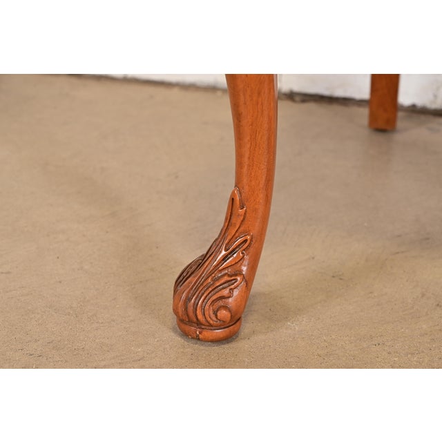 Romweber Antique Georgian Carved Walnut Dining Chairs, Set of Four For Sale - Image 10 of 13