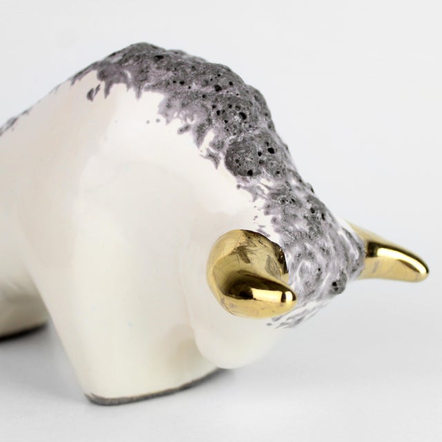 Highly collectible mid-century ceramic bull / buffalo by the German ceramics manufacturer Otto This iconic ceramic bull...