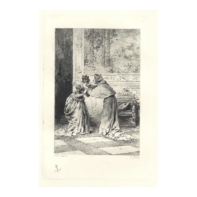 Emile Boilvin, Cardinal of Lorraine, Etching, 1882 For Sale
