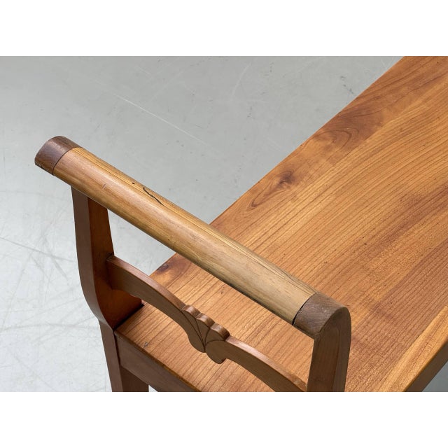Biedermeier-Style Cherrywood Bench, 1930s For Sale - Image 9 of 13