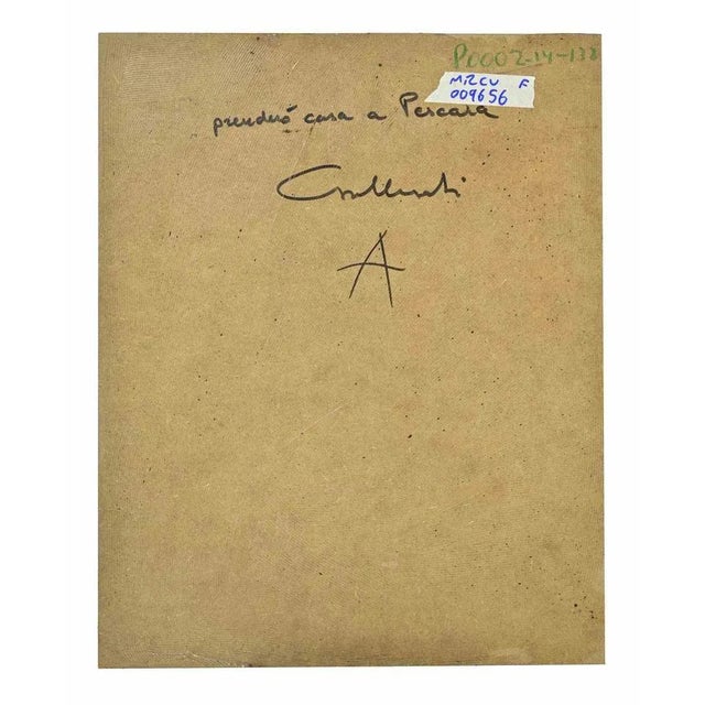 Contemporary Alberto Gallerati, I'll Buy a House in Pescara, 1980s, Oil Painting For Sale - Image 3 of 4