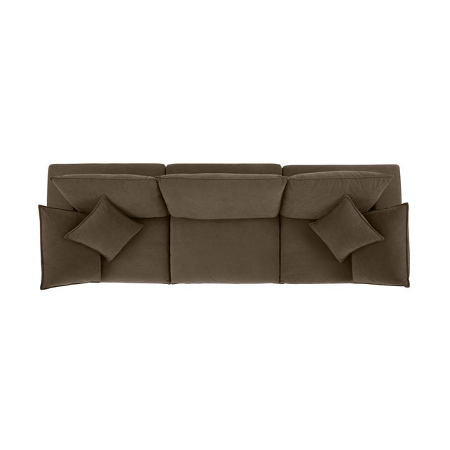 Cali Chocolate Brown Performance Velvet Modular Sofa For Sale - Image 4 of 7