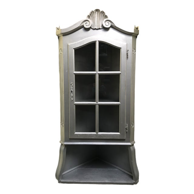 Corner Cabinet with Glass Doors, 1980s For Sale