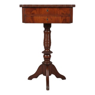 Antique Biedermeier Mahogany Sewing Table, 1850s For Sale