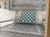 Sky Blue Handmade Woolen Flat Weave Swedish Pattern Blue, Cream and Moss Green Area Tile Rug - 8'x10' For Sale - Image 8 of 13