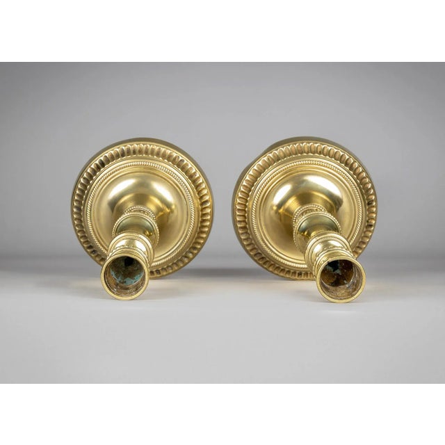 19th Century French Brass Candlesticks - A Pair For Sale - Image 4 of 6