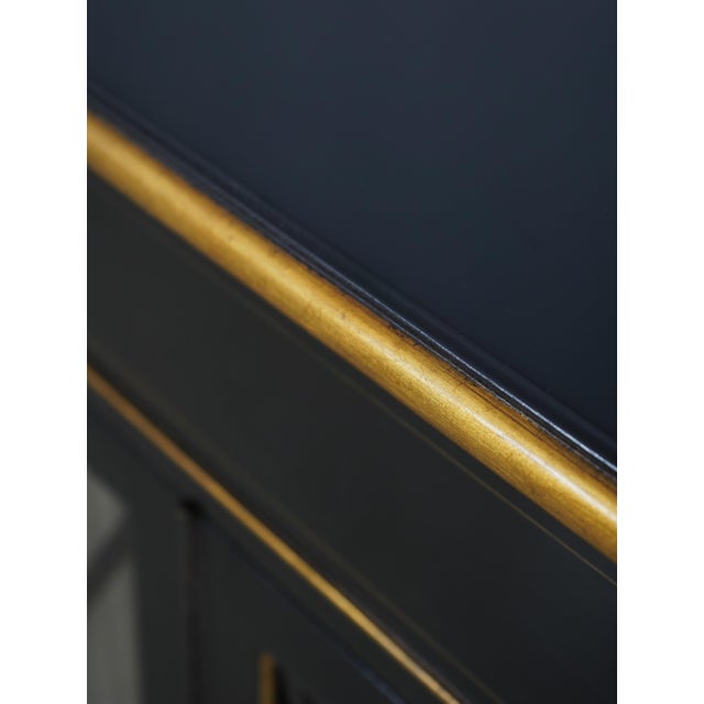 1990s Hickory White Co Regency Style Black & Gold Sideboard For Sale - Image 12 of 18