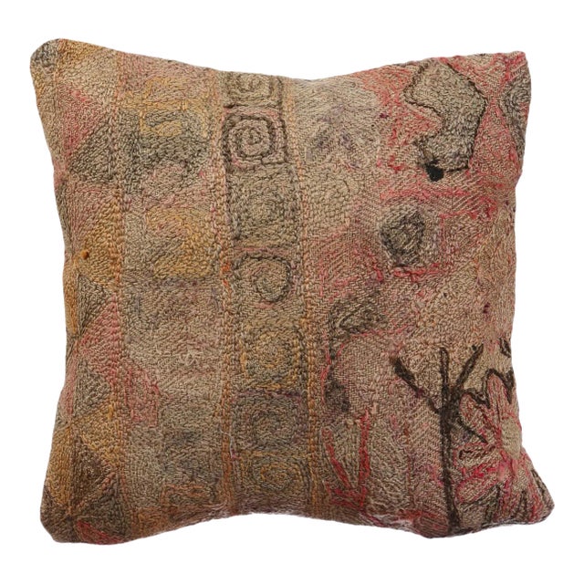 Embroidered Kilim Pillow Cover For Sale