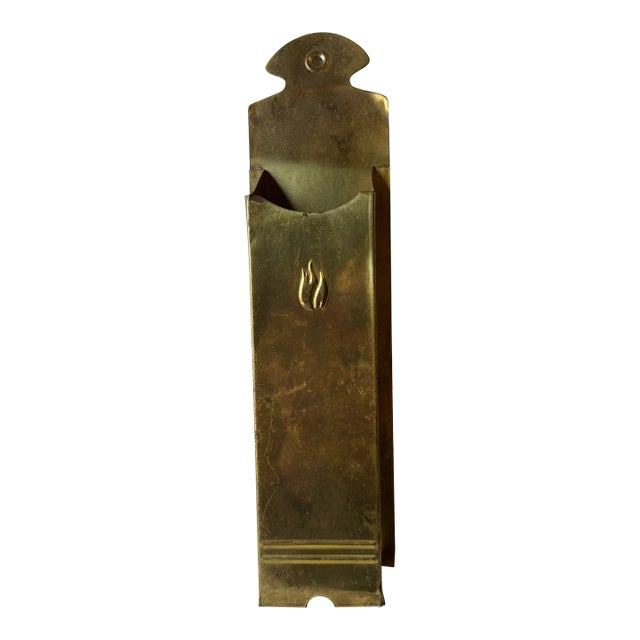 1970s Brass Wall Pocket for Fireplace For Sale